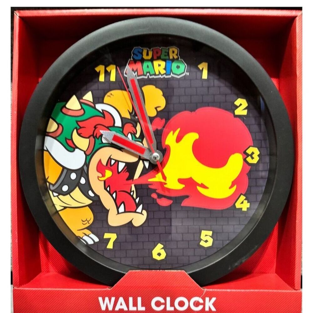 Super Mario Bros. Bowser Analog Wall Clock Multicolor Gaming Theme